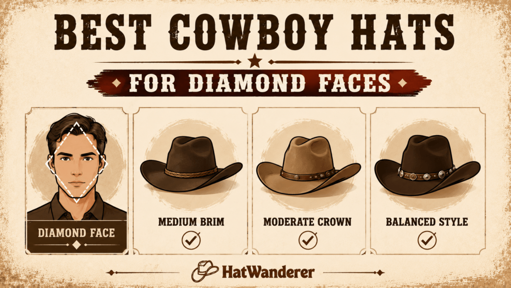 Best Cowboy Hats for Diamond Face