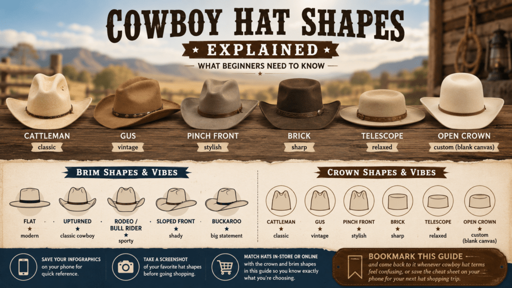 feature image of blog post "Cowboy Hat Shapes Explained What Beginners Need to Know"