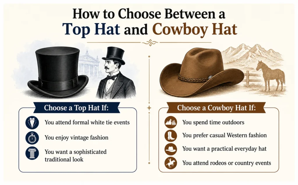 How to Choose Between a Top Hat and Cowboy Hat