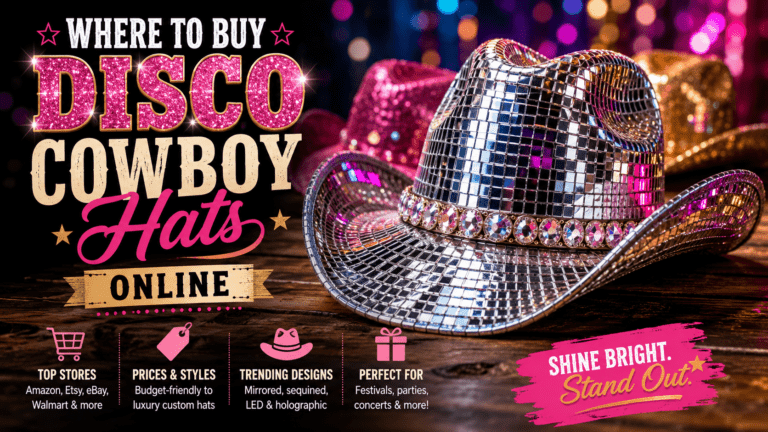 Feature Image for post givin visual picture of how to Shop Disco Cowboy Hat