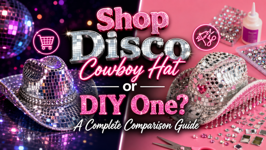 Feature image of blog post "Shop Disco Cowboy Hat or DIY One"