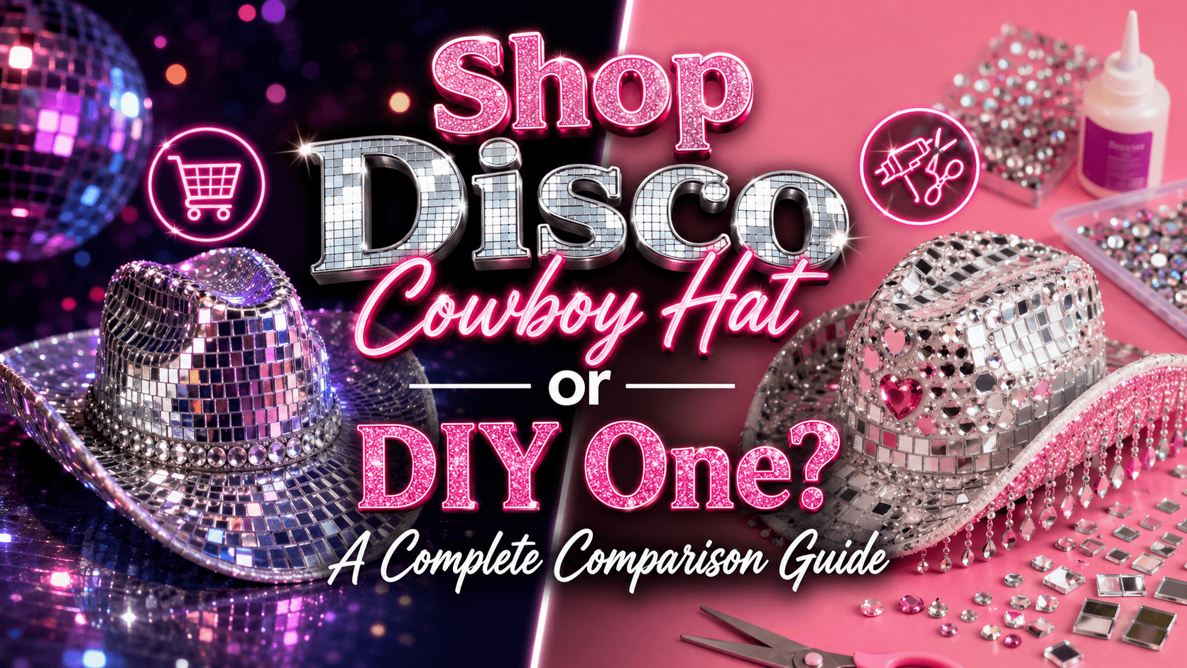 Feature image of blog post "Shop Disco Cowboy Hat or DIY One"