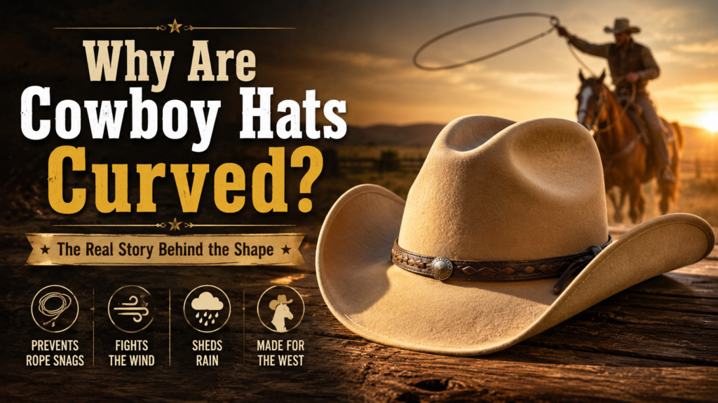 Feature image of blog post "Why Are Cowboy Hats Curved The Real Story Behind the Shape"