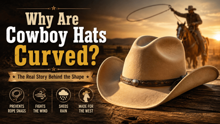 Feature image of blog post "Why Are Cowboy Hats Curved The Real Story Behind the Shape"