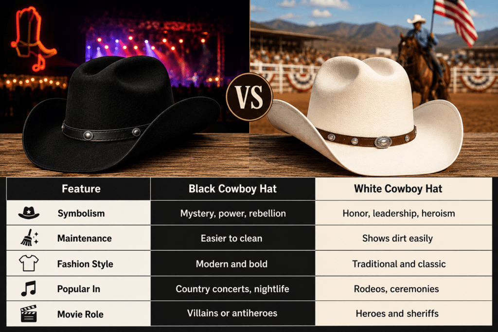 black vs white cowboy hat black vs white cowboy hat