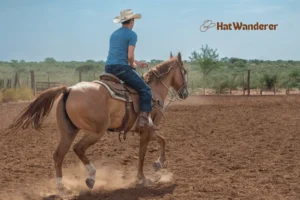 A Western Culture Fan practicisig his horse riding skills