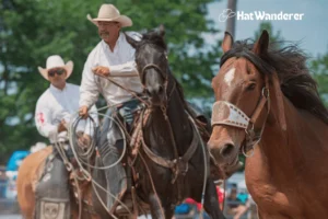 A Cowboy Roping Trainer teaching roping techniques to his associates