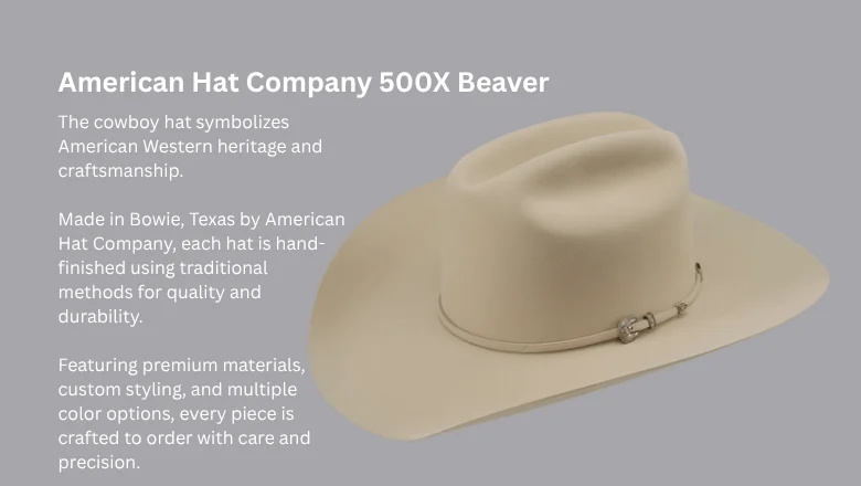 American Hat Company 500X Beaver Cowboy Hat