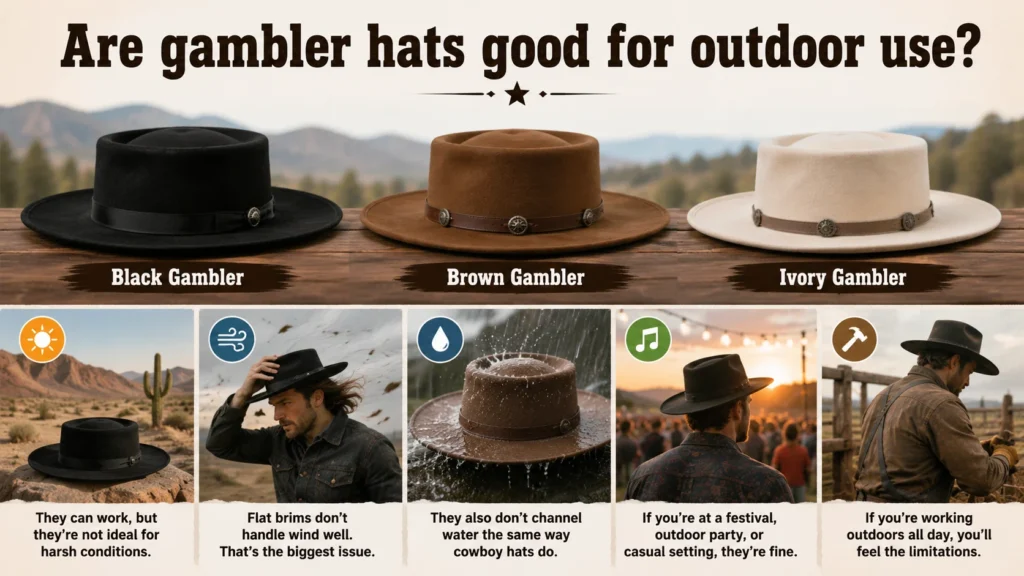 Are gambler hats good for outdoor use