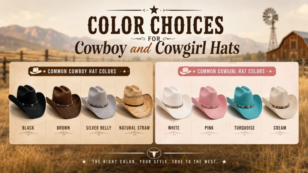 Common Color Choices for Cowboy and Cowgirl Hats