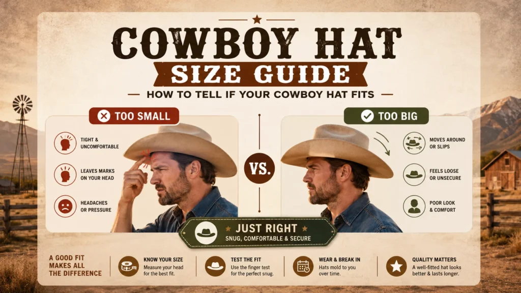 Cowboy Hat Size Guide How to Tell If Your Cowboy Hat Fits (Too Small or Too Big)