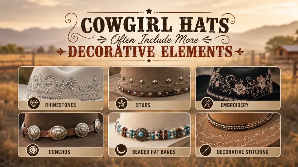 Cowgirl Hats Decorative Elements