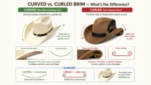 Curved vs Curled Brims - What's the difference