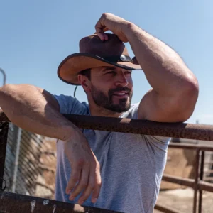 Cyclone - Mens Cobblestone Leather Cowboy Hat