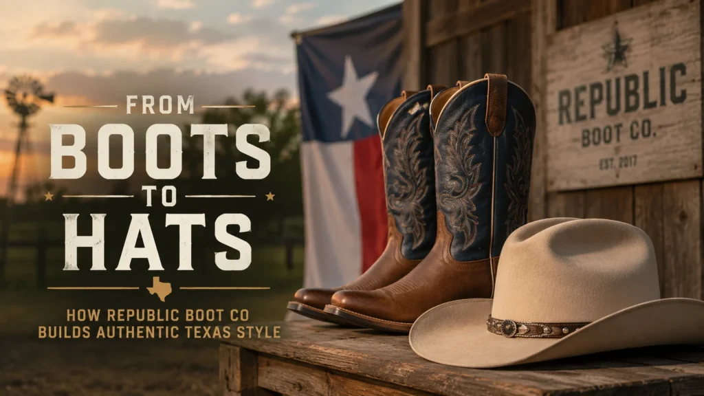 A feature image for blog post "From Boots to Hats How Republic Boot Co Builds Authentic Texas Style"