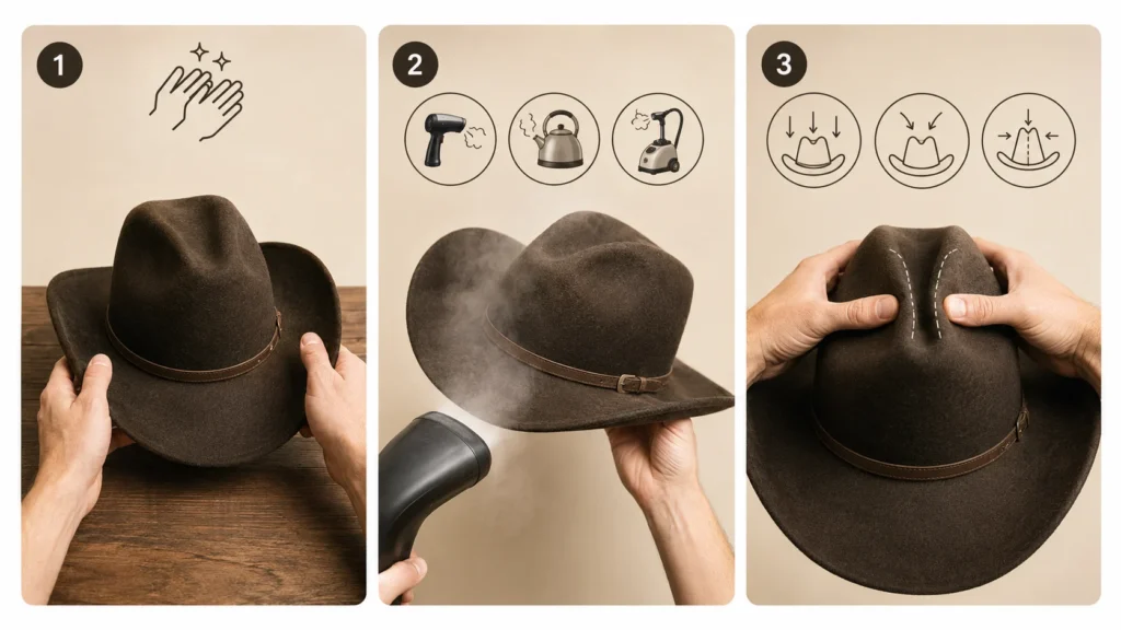 How to Shape a Cowboy Hat at Home How to Shape a Cowboy Hat at Home