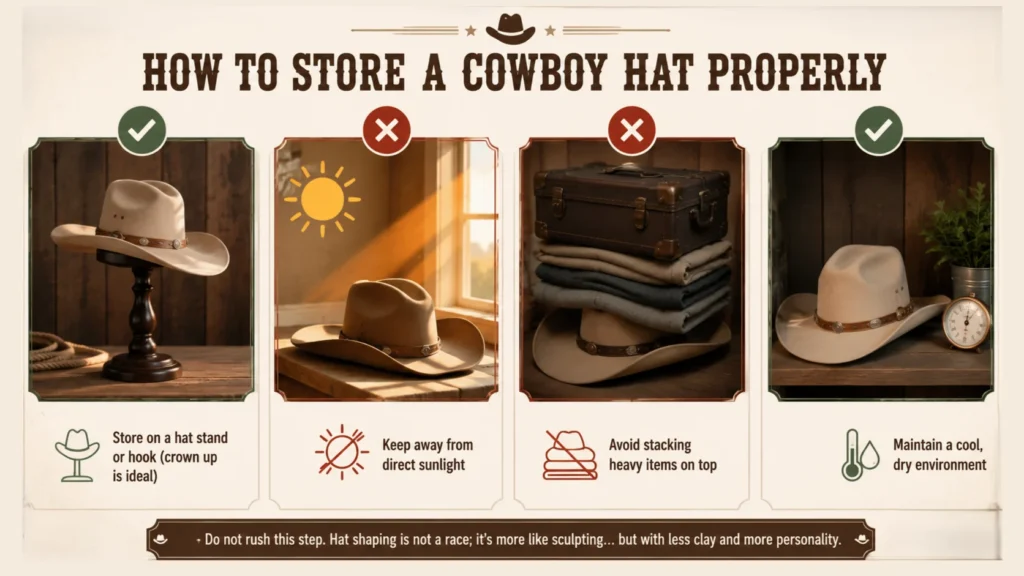 How to Store a Cowboy Hat Properly How to Store a Cowboy Hat Properly