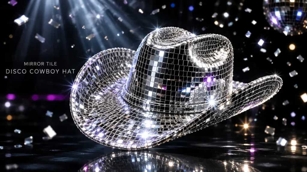 Mirror Tile Disco Cowboy Hats