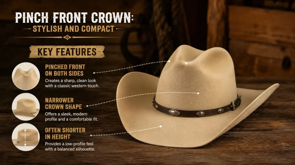 Pinch Front Crown Stylish and Compact