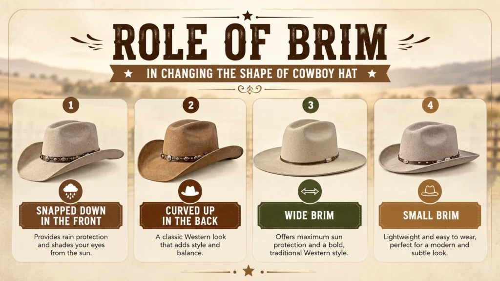 Role of Brim in Changing the Shape of Cowboy Hat Role of Brim in Changing the Shape of Cowboy Hat