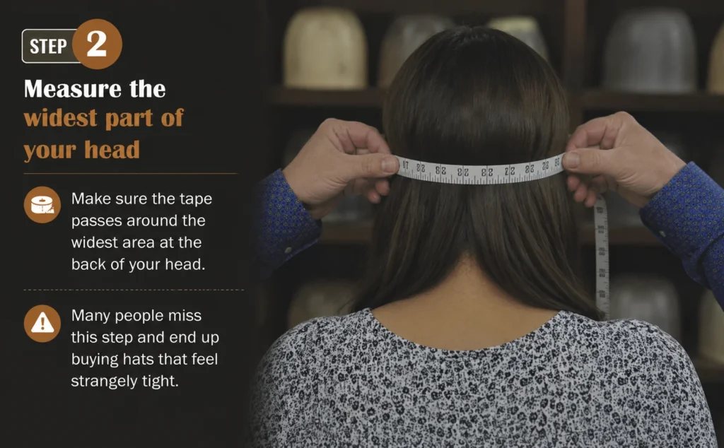 Step 2 - Measure the widest part of your head