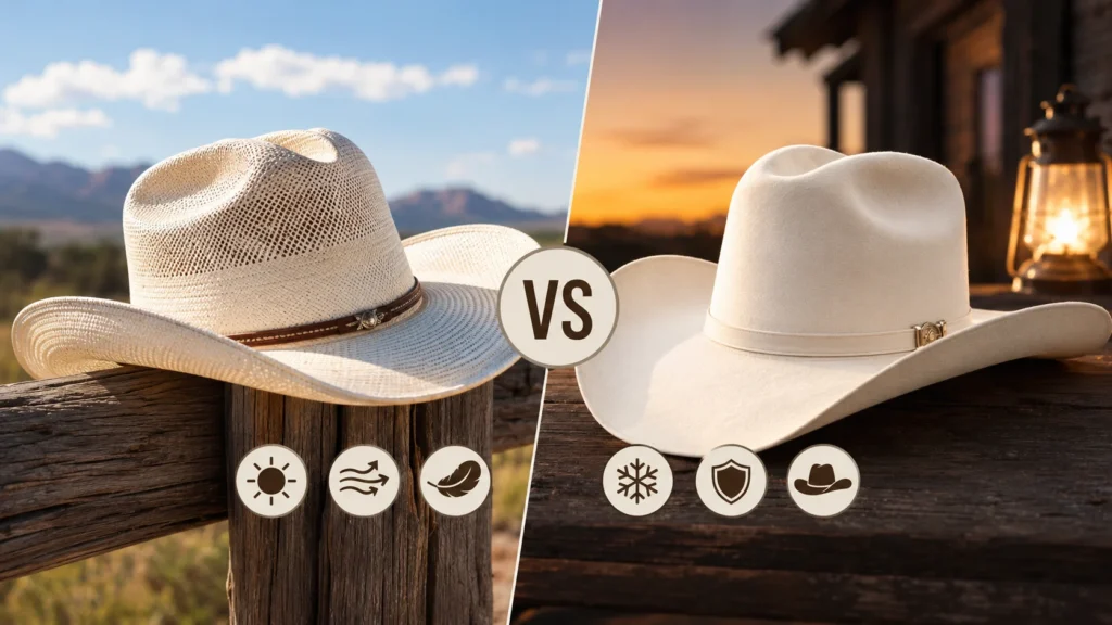 White Straw vs. White Felt Cowboy Hat Which Should You Buy
